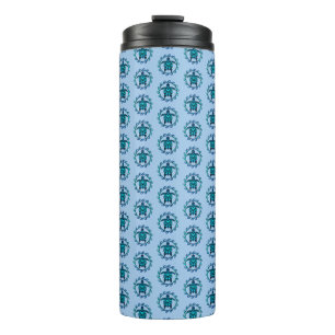 Blue Black Maori Sun Symbol Tribal Turtles Thermal Tumbler