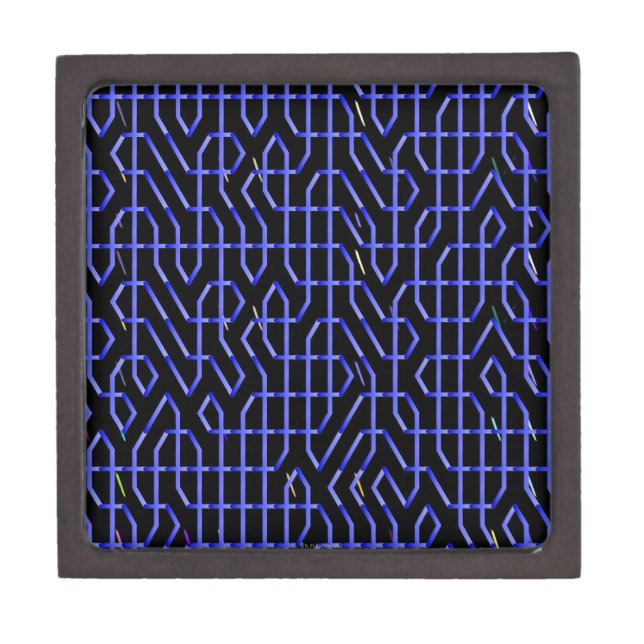 Blue Black Maze Jewellery Box (Front)