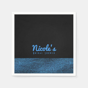 Blue & Black Modern Glam Sequins Elegant Chic Napkin