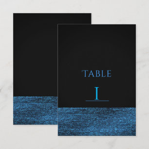 Blue & Black Modern Glam Sequins Table Number Card