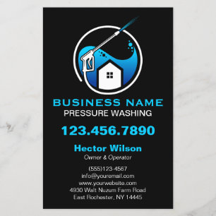 Blue Black Modern Pressure Washing Cleaning Flyer