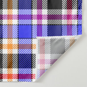 Blue Black Multicolour Flannel Plaid Tartan Fabric