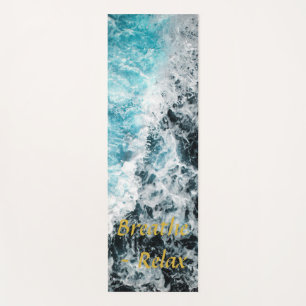 Blue Black Ocean Waves Hawaii Customisable Yoga Mat