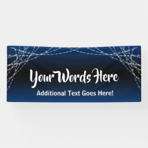 Blue Black Ombre Light Strings Add Your Own Text Banner