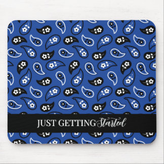 Blue & Black Paisley Mouse Pad