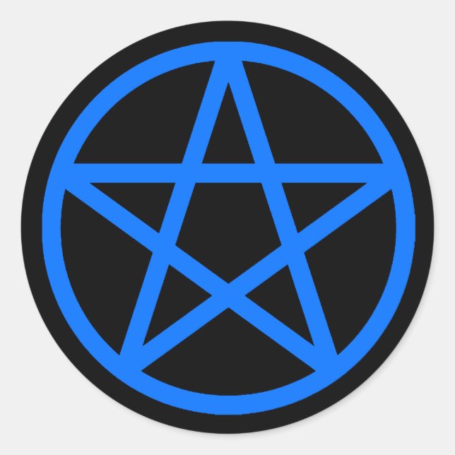 Blue Black Pentacle Solid Sticker (Front)