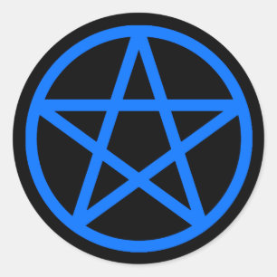 Blue Black Pentacle Solid Sticker