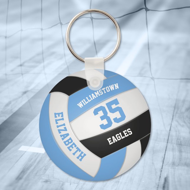 blue black personalised team name volleyball key ring (Creator Uploaded)