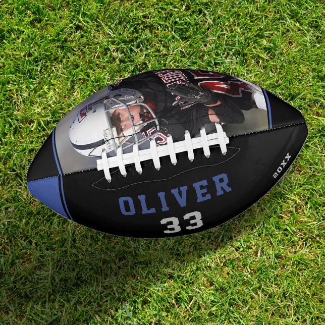 Blue Black Player's Name Number Photo  Football (Creator Uploaded)