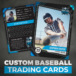 Blue & Black Pro Baseball Trading Card