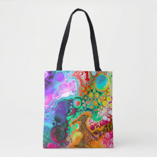 Blue, Black, Purple, Yellow colourful Tote Bag