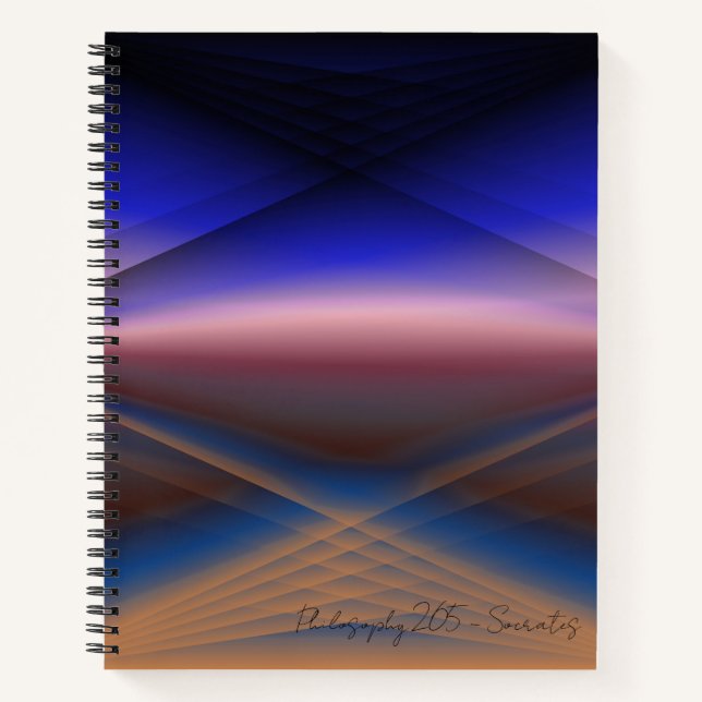 Blue Black & Red Abstract Art Notebook (Front)
