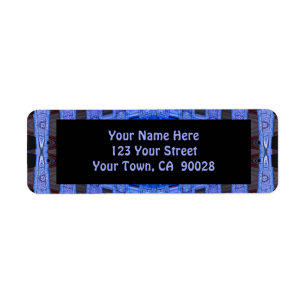 blue black return address label