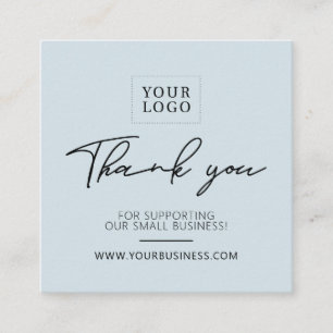 Blue & Black Simple Business Thank you Insert Card