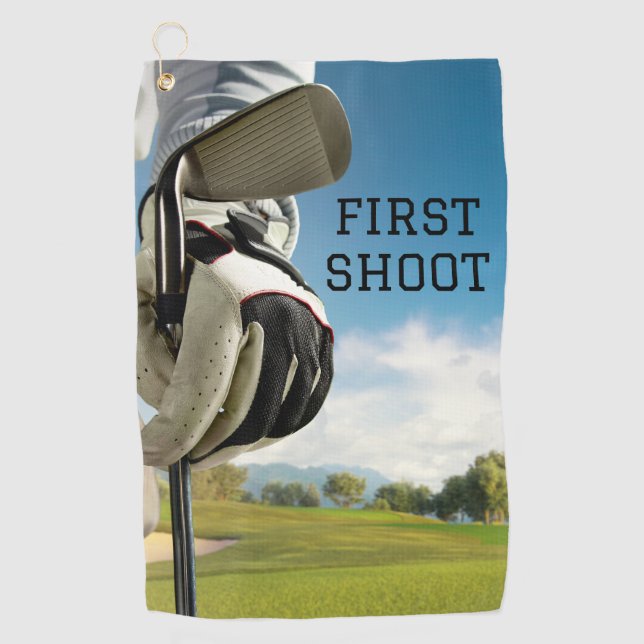 Blue black simple minimalist Best golf towels (Front)