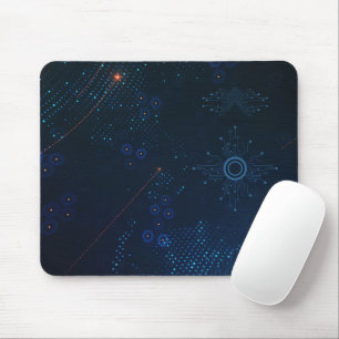 Blue Black Simple Technology Background Mouse Pad