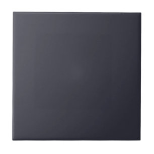 Blue Black Solid Colour Print, Polar Night Ceramic Tile