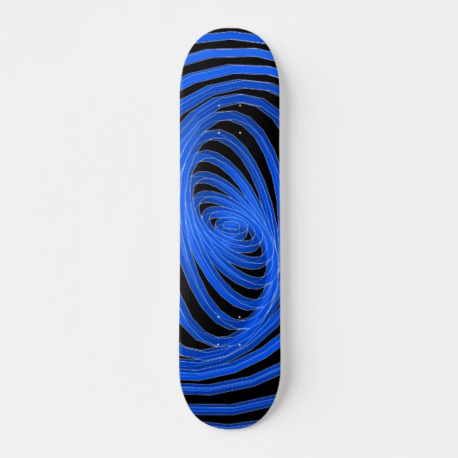 Blue & Black Spiral Graphics: Skateboard (Front)