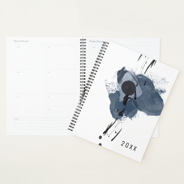 Blue & Black Splash II | Blue Black Paint Splash Planner (Display)