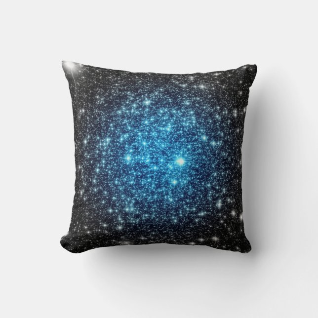 Blue Black Stars Pillow (Front)