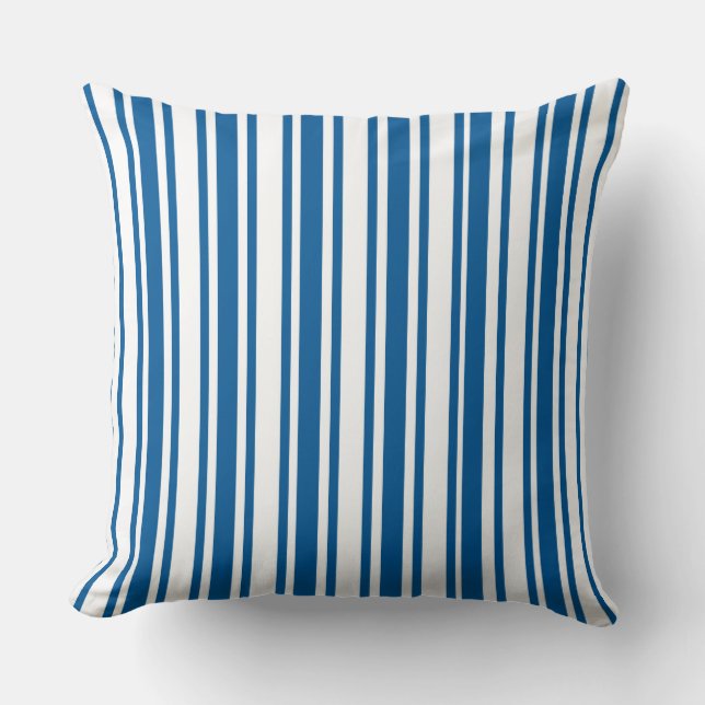 Blue Black Stripe Pillow (Front)