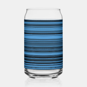 Blue Black Striped Can Glass