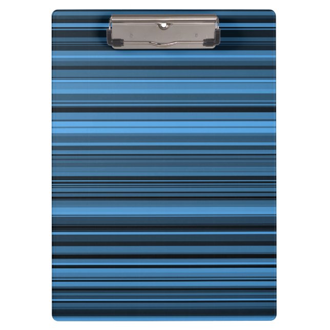 Blue Black Stripes Clipboard (Front)