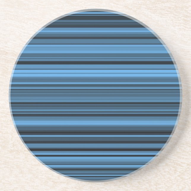 Blue Black Stripes Coaster (Front)