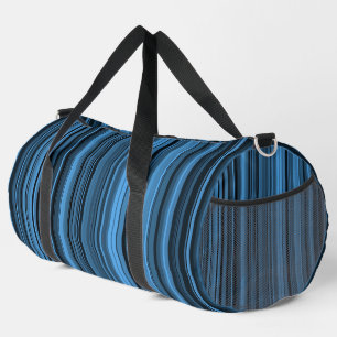 Blue Black Stripes Duffle Bag