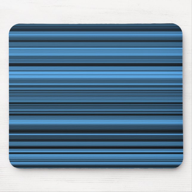 Blue Black Stripes Mouse Pad (Front)