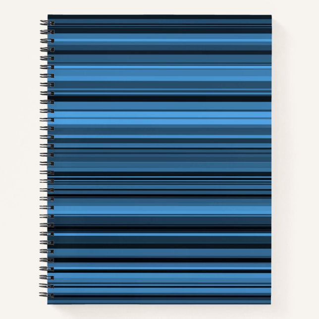 Blue Black Stripes Notebook (Front)