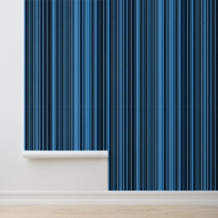 Blue Black Stripes Wallpaper