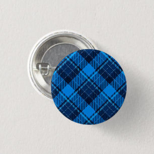 Blue Black Tartan   3 Cm Round Badge