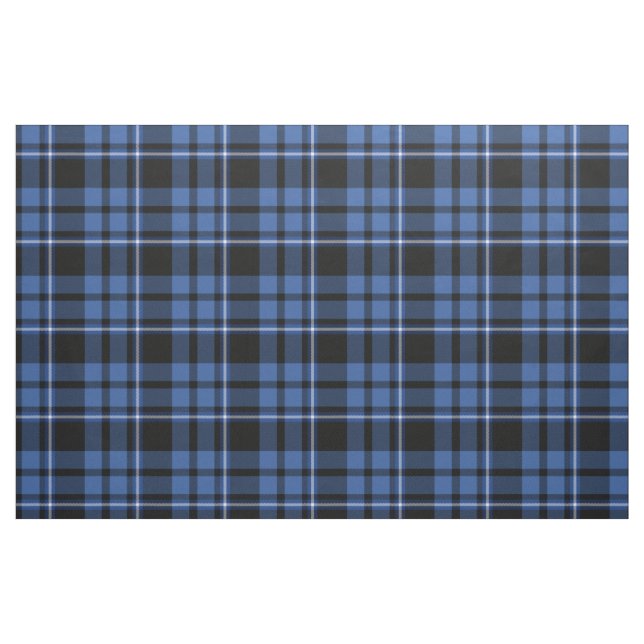 Blue Black Tartan Plaid Scottish Pattern Fabric (Fat Quarter)