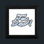 Blue/Black Text Proud New Dad Gifts Gift Box<br><div class="desc">Blue text outlined with black on Proud New Dad  ornaments,  keepsake boxes,  tiles,  notebooks,  mousepads,  mugs,  tote bags,  buttons,  and other proud new dad items!</div>