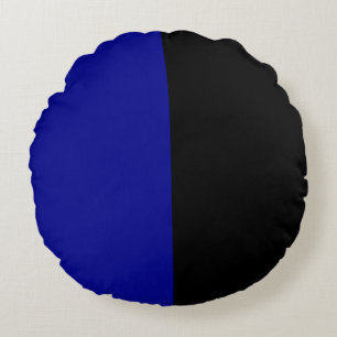 Blue Black Two Colour Tone Half Split Round Cushion