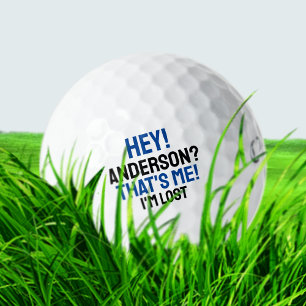 Blue Black Typography Funny Lost Golf Ball