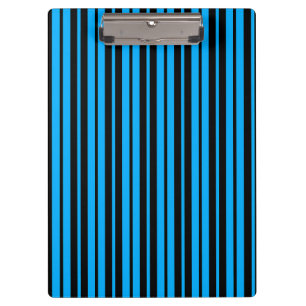 Blue Black Vertical Stripes Pattern Design Clipboard