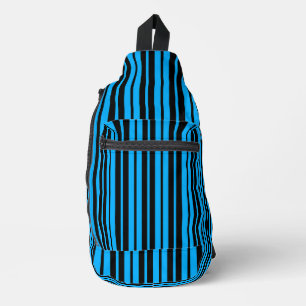 Blue Black Vertical Stripes Pattern Design Sling Bag