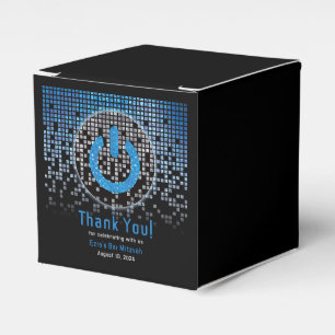 Blue Black Video Game Gamer Bar Mitzvah Favour Box