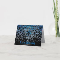 Blue Black Video Game Gamer Bar Mitzvah Thank You
