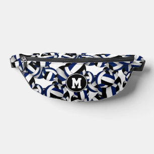 blue black volleyball team colours monogrammed bum bags
