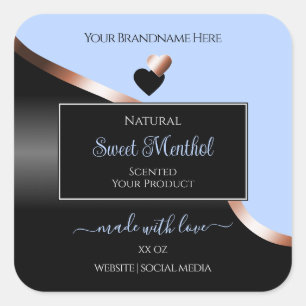 Blue Black Wavy Rose Gold Hearts Product Labels