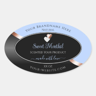Blue Black Wavy Rose Gold Hearts Product Labels