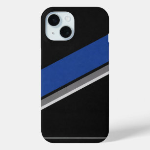 Blue Black & White Abstract Pattern Phone Case – M