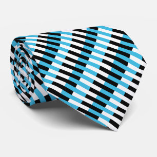 Blue Black White Cool Pattern Tie