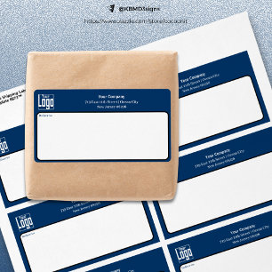 Blue Black White Custom Logo Business Address