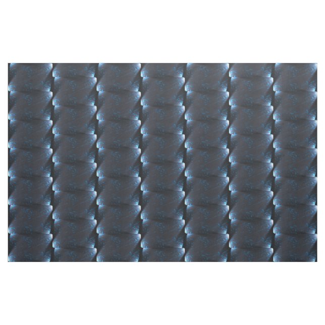 Blue Black White Lighted Rectangles Fabric (Fat Quarter)