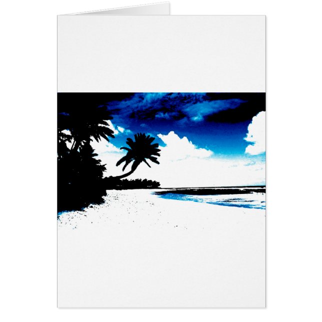 Blue Black White palm Tree Silhouette (Front)