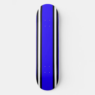 Blue Black & White Pinstripes Skateboard Deck
